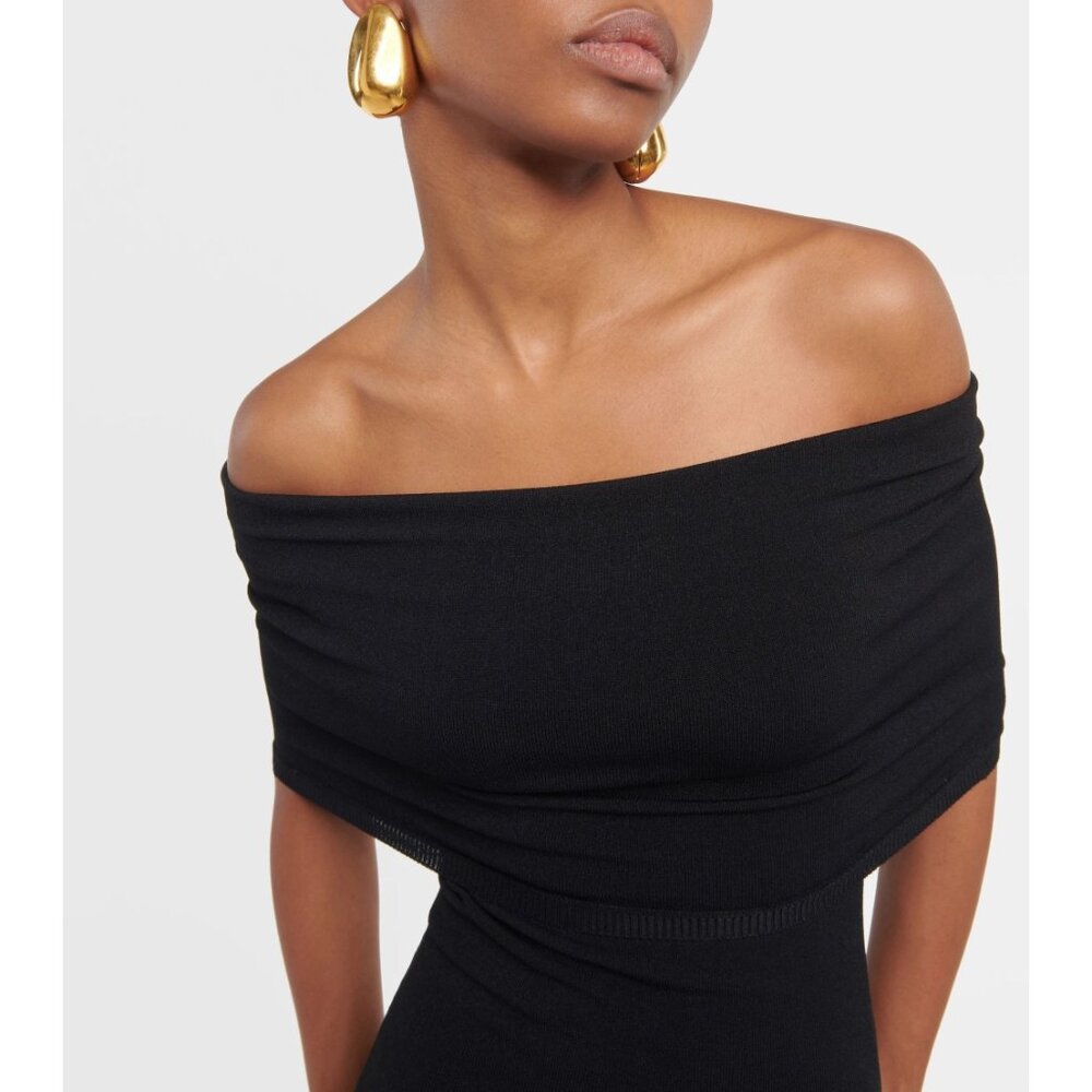 WARDROBE.NYC Off The Shoulder Mini Dress in Black Small New Womens Stretchy - Picture 8 of 16